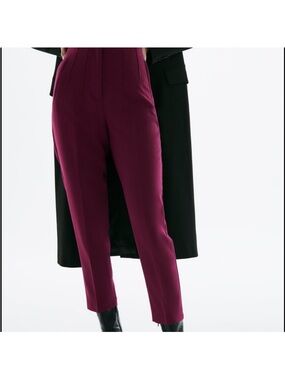 Zara Burgundy high waisted trousers